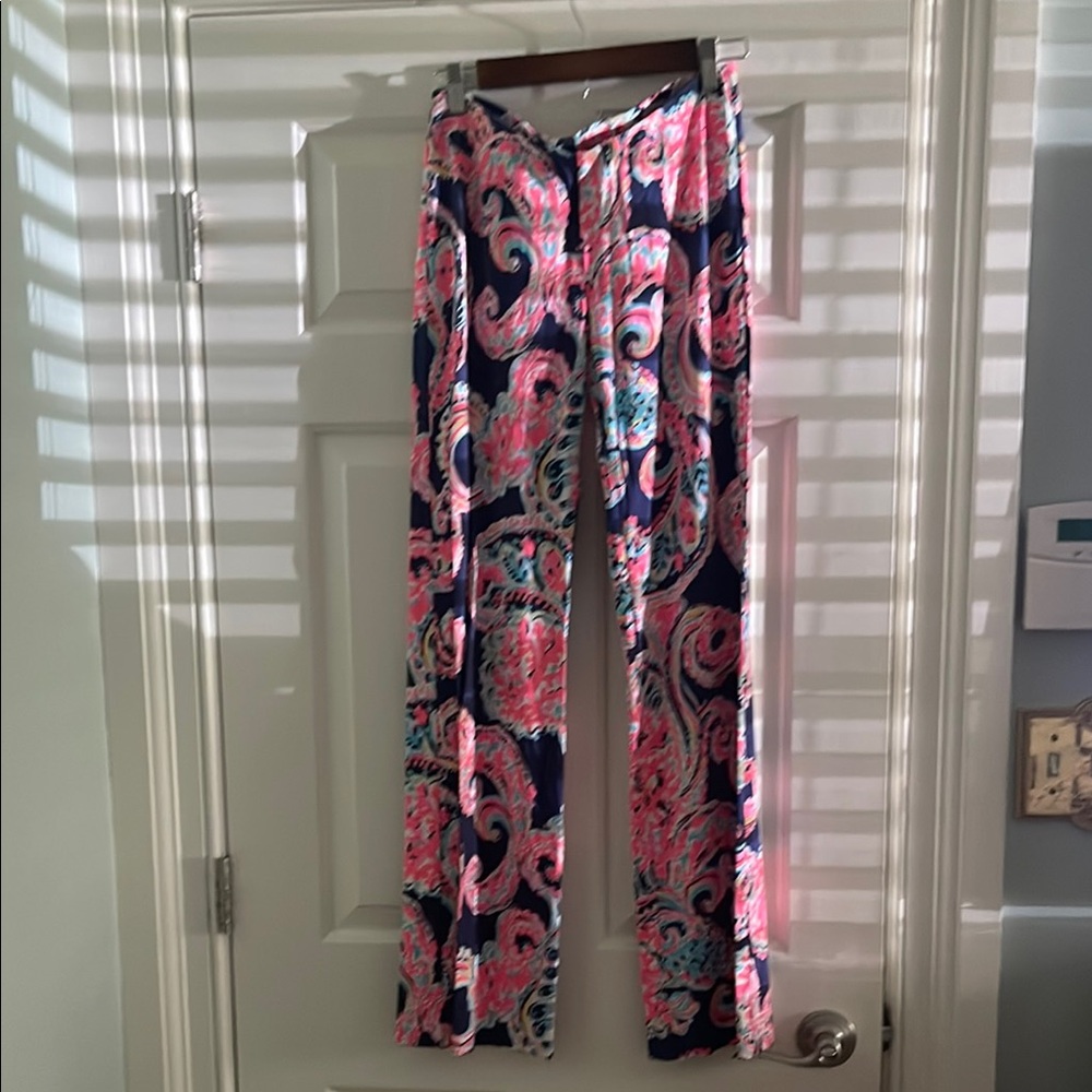 Lilly Pulitzer Pink and Blue Wide Leg Georgia May